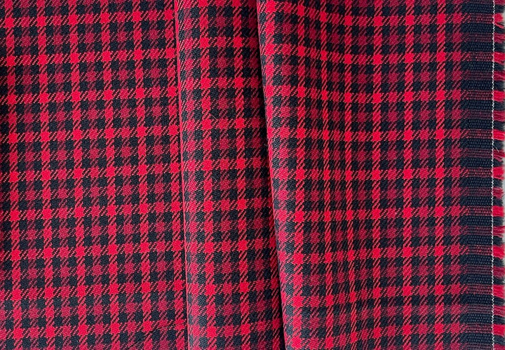 Balenciaga Jaunty Cherry Check Twill Wool Coating (Made in Italy)