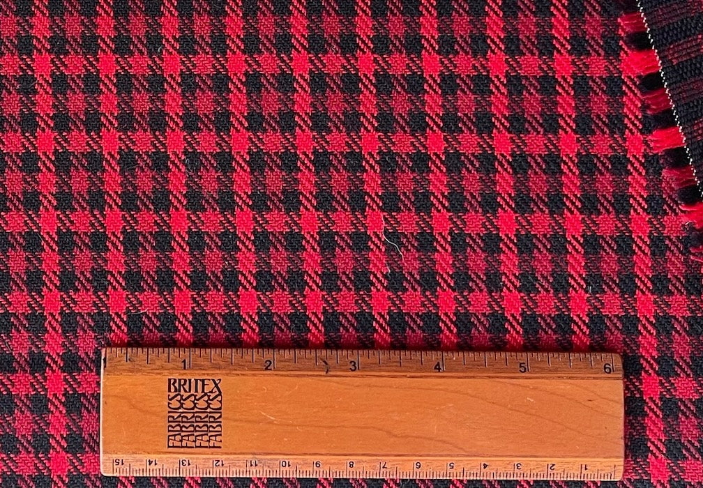 Balenciaga Jaunty Cherry Check Twill Wool Coating (Made in Italy)