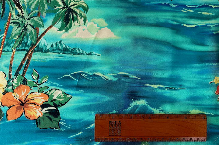 Tropical Lush Hibiscus Rosa-Sinensis Silk Twill (Made in Italy)