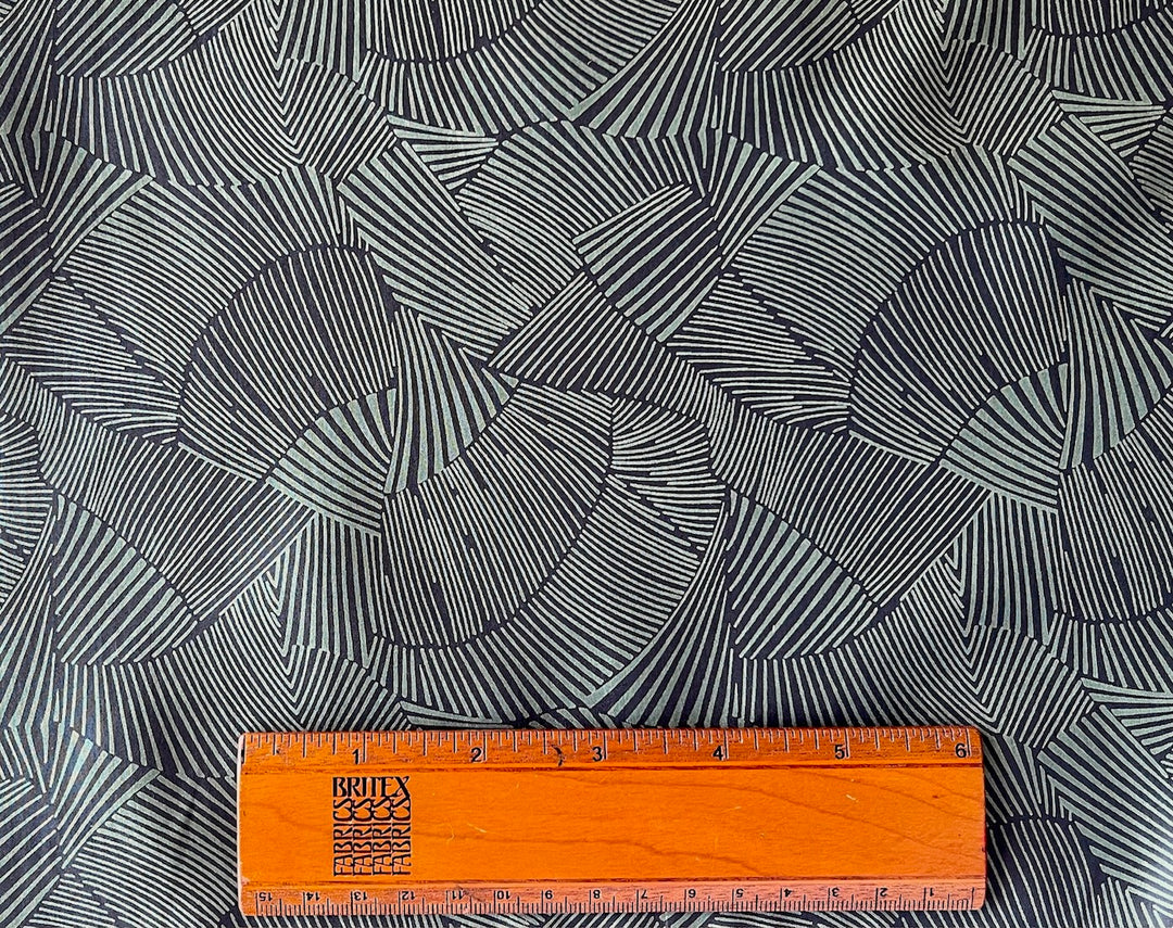 Folded Ginkgo Leaves Silk Habutai (Made in Italy)