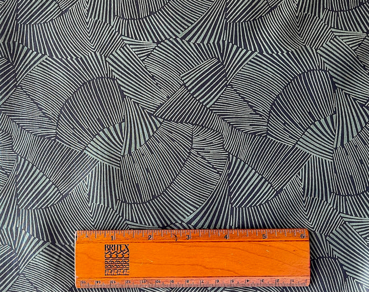 Folded Ginkgo Leaves Silk Habutai (Made in Italy)