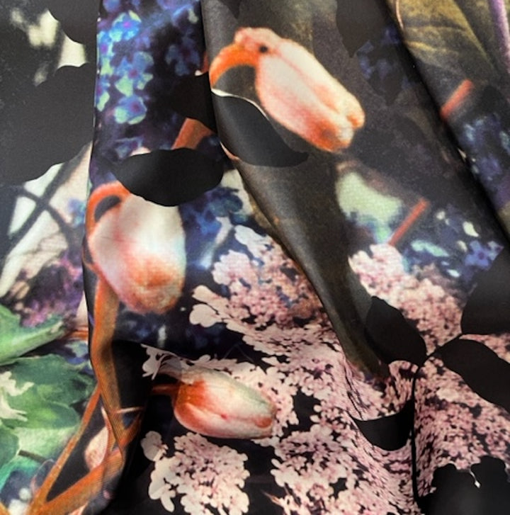 Lush Tulips & Hydrangeas Silk Twill (Made in Italy)