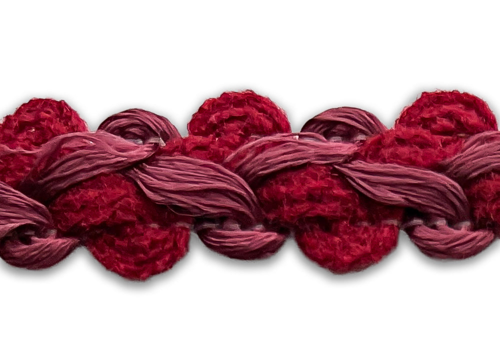 3/4" Cherried Boysenberry Crush Braided Trim (Made in France)