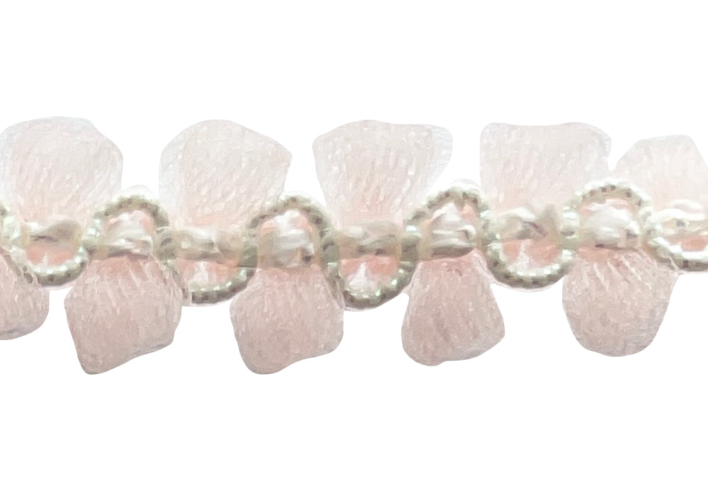 3/4" Palest Blush Organza Tufts Trim (Made in France)