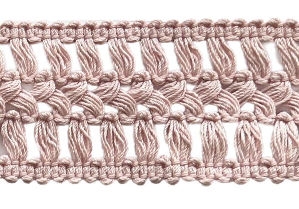 1 1/2" Ballet Pink Open-Weave Trim (Made in France)