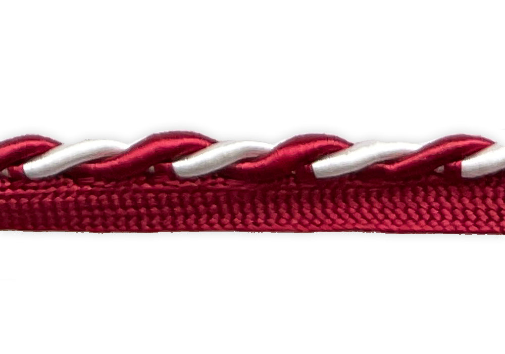 3/8" Garnet & Snow Rope Piping Trim (Made in France)