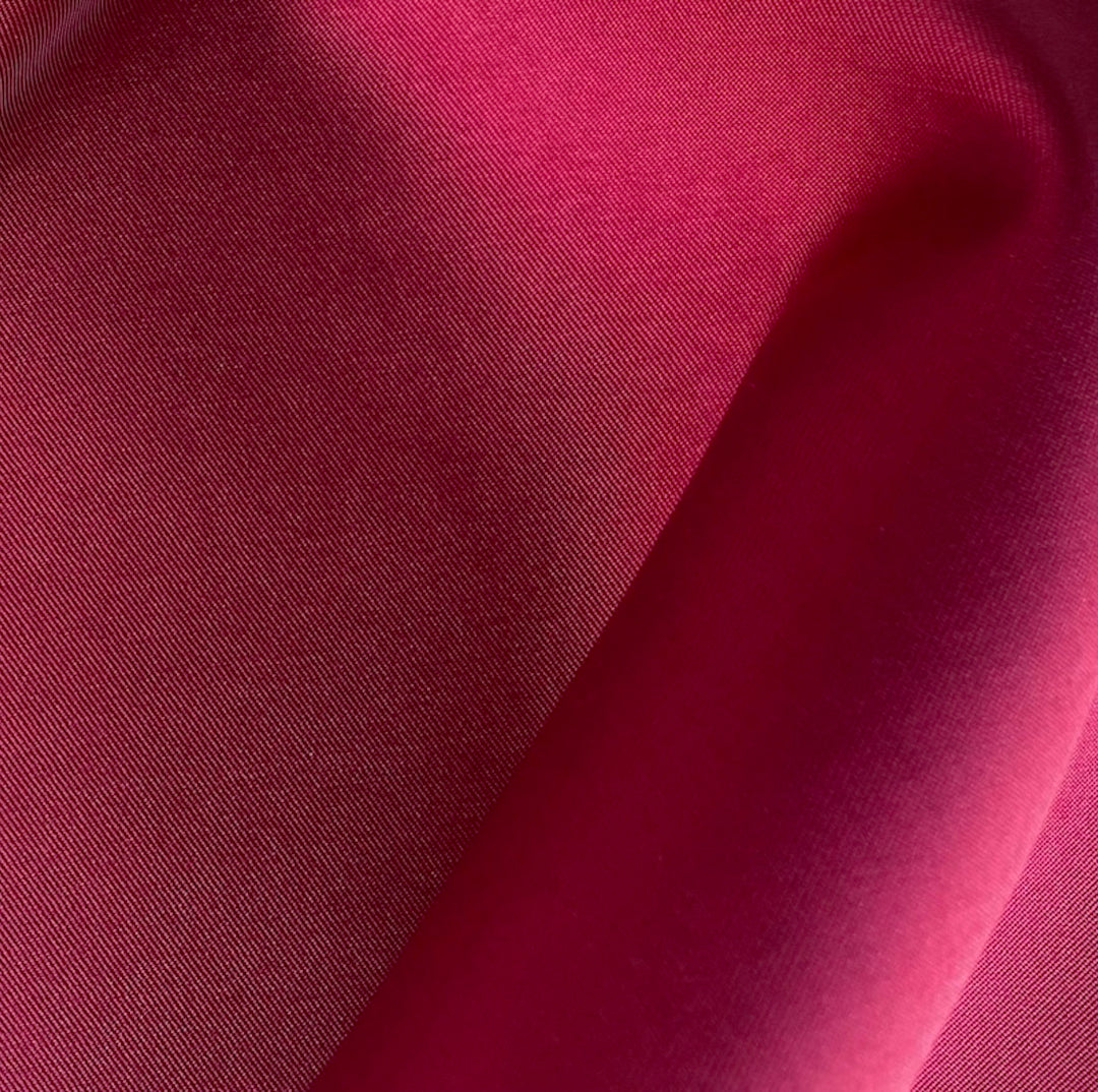 Ruby Red Crisp Polyester Mikado Twill