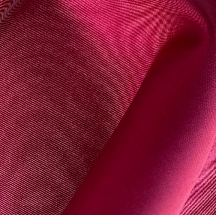 Ruby Red Crisp Polyester Mikado Twill