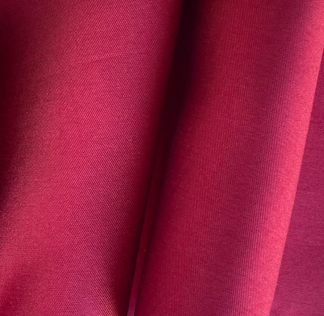 Ruby Red Crisp Polyester Mikado Twill