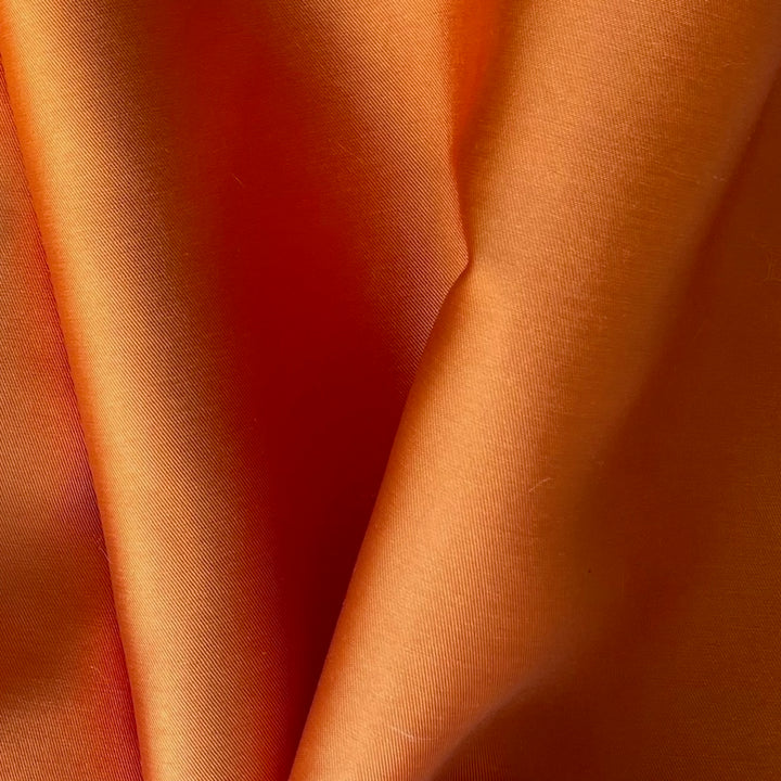 Mandarin Orange Crisp Polyester Mikado Twill