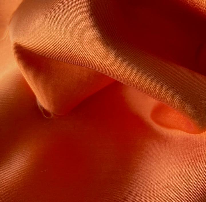 Mandarin Orange Crisp Polyester Mikado Twill