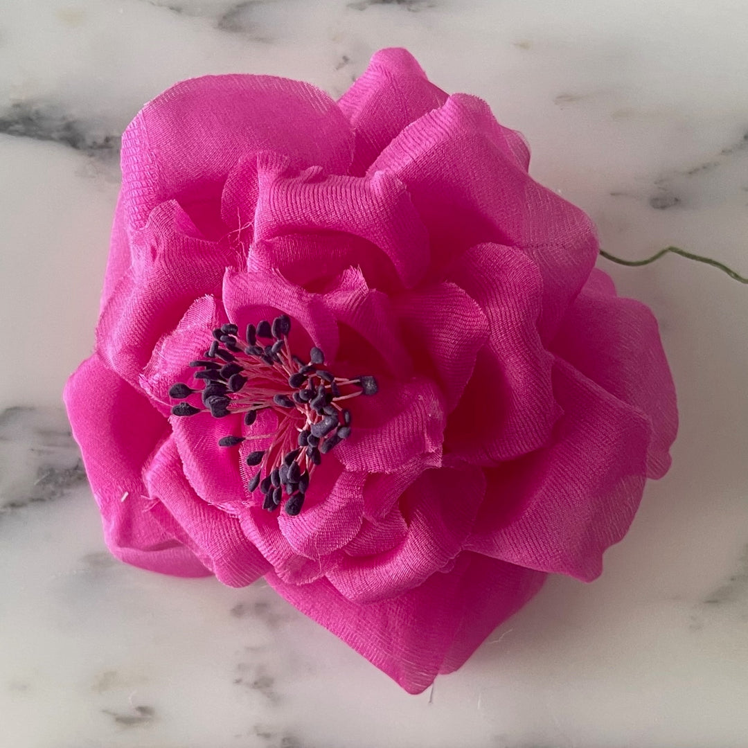Hot Pink Wild Rose Silk Flower (Made in USA)