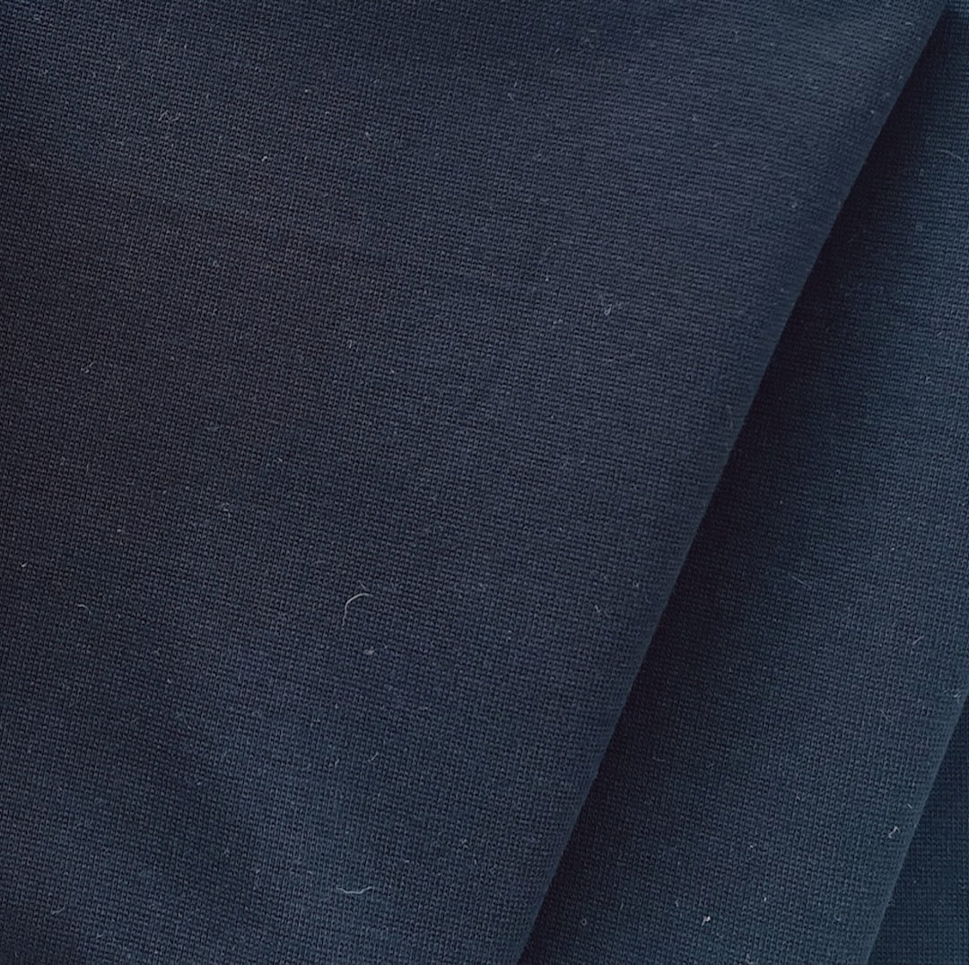 Mid-Weight Stately Onyx Cotton Ponte Double Knit (Made in Italy)