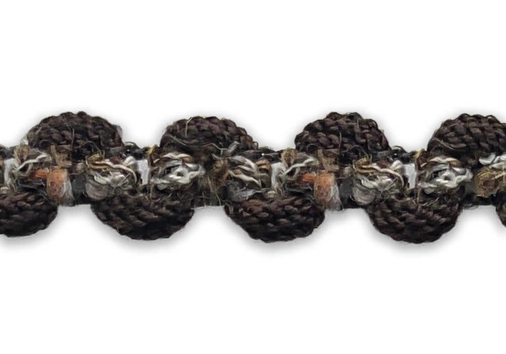 5/8" Bittersweet Brown Waves Braided Trim (Made in USA)
