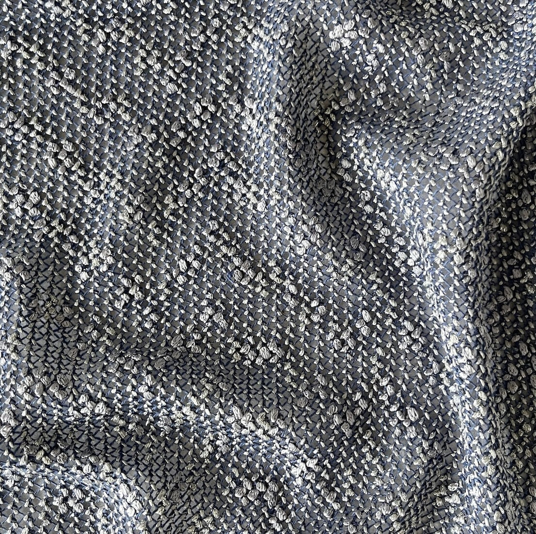Semi-Sheer Silvery Mock Chainmail Cotton Blend Sweater Knit