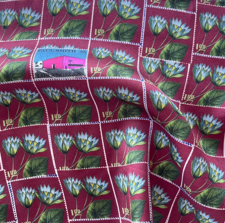 Designer Postage Stamps Rayon Cupro Lining (Made in Italy)