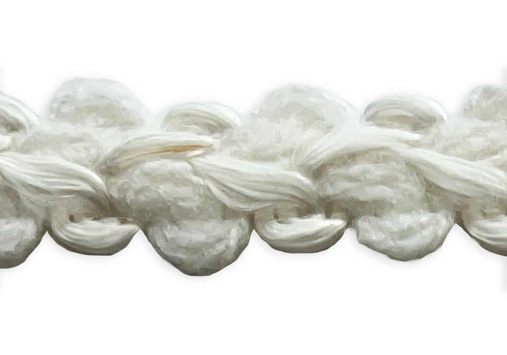 3/4" Marshmallow White Bouclé Trim (Made in France)