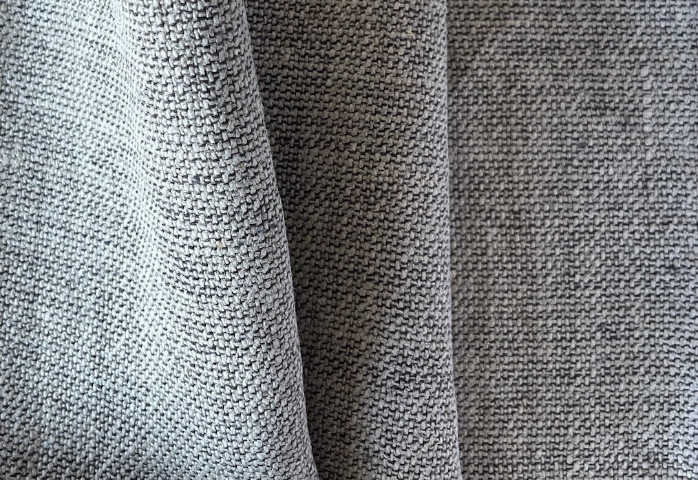 Mid-Weight Rustic Black & Flax Backed Linen Tweed (Made in Poland)