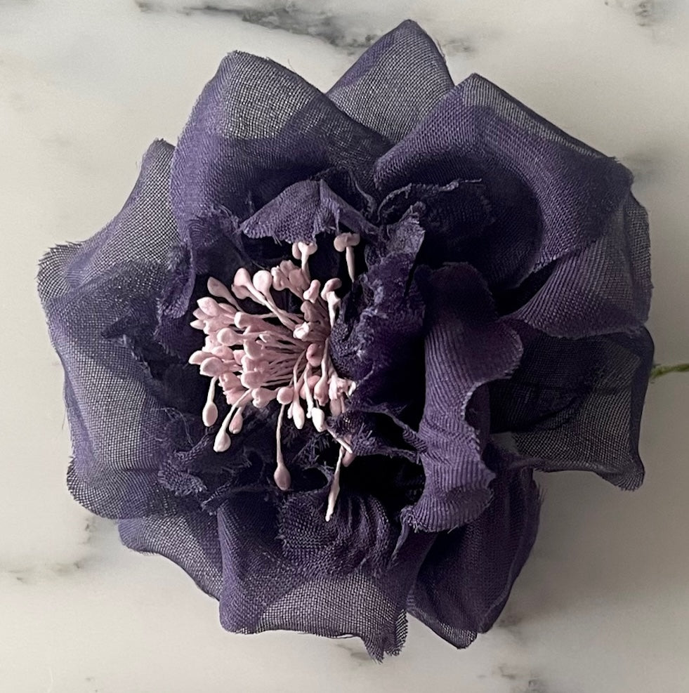 Italian Plum Ball Peony Silk Flower (Made in USA)