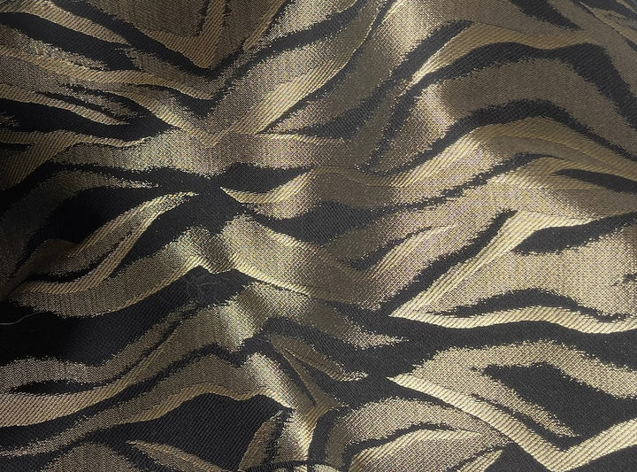 Etro Elegant Metallic Zebra Stripes Wool Brocade (Made in Italy)