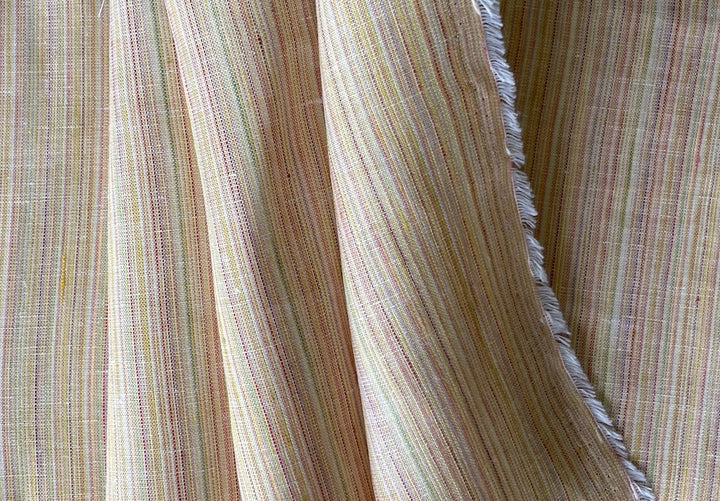 Lighter-Weight Citrus Pinstripe Linen (Made in Poland)
