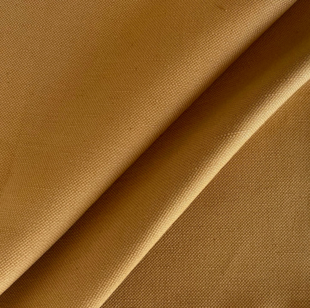 Mid-Weight Honeyed Butterscotch Textured Cotton Canvas (Made in India)