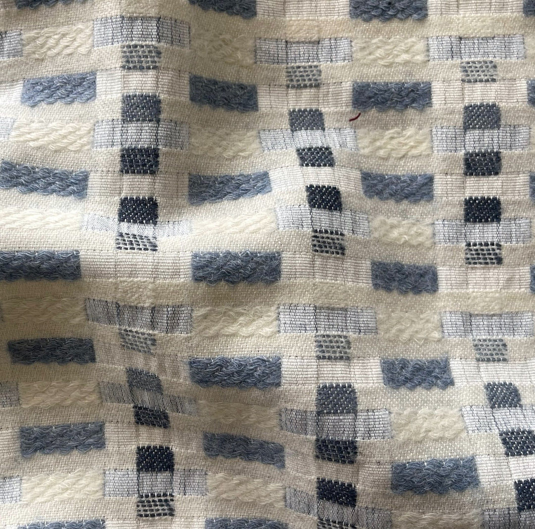Piet's Denim Stacks Reversible Wool Blend Upholstery Fabric (Made in Turkey)