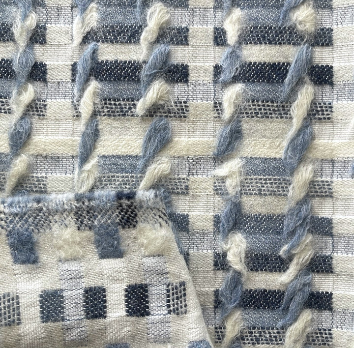 Piet's Denim Stacks Reversible Wool Blend Upholstery Fabric (Made in Turkey)