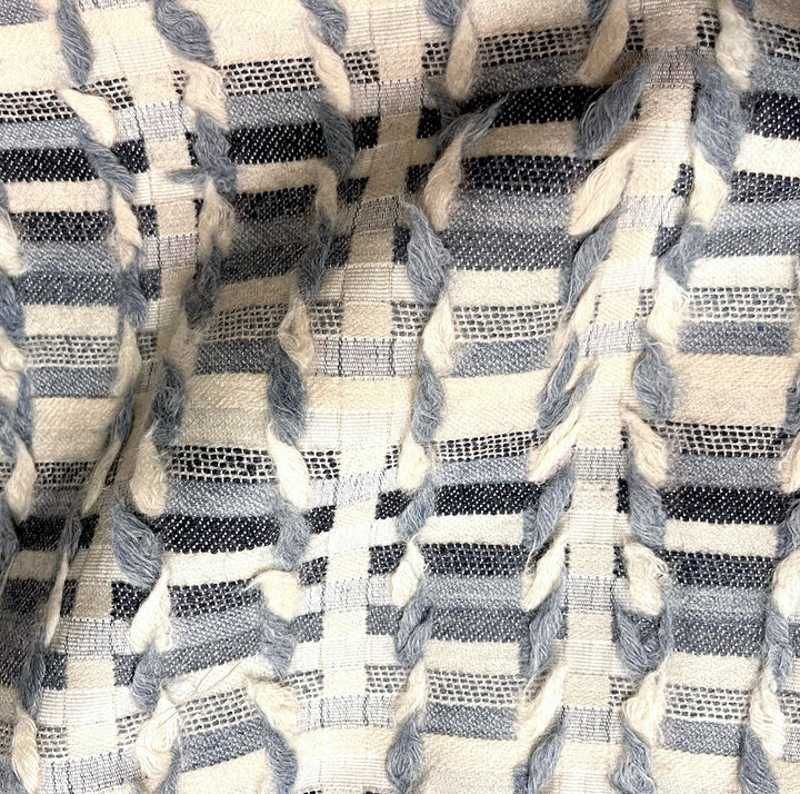 Piet's Denim Stacks Reversible Wool Blend Upholstery Fabric (Made in Turkey)