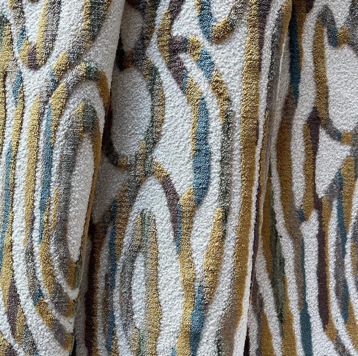 High-End Curried Teal Tiger Eye Viscose Blend Chenille Velvet (Made in Turkey)
