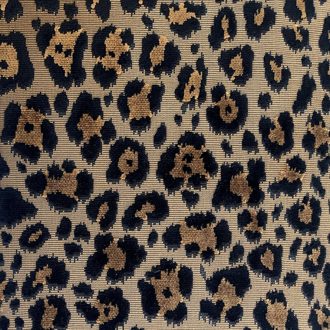 Upholstery Weight Elegant Leopard Velvet on Faille (Made in Belgium)