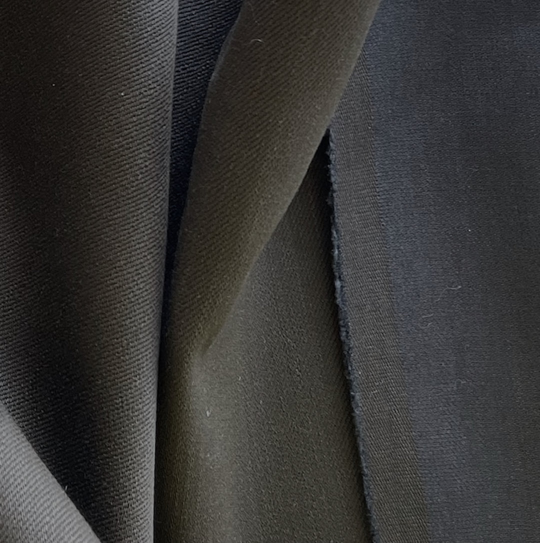 Mid-Weight Chocolate Brown Stretch Cotton Denim Twill (Made in Italy)