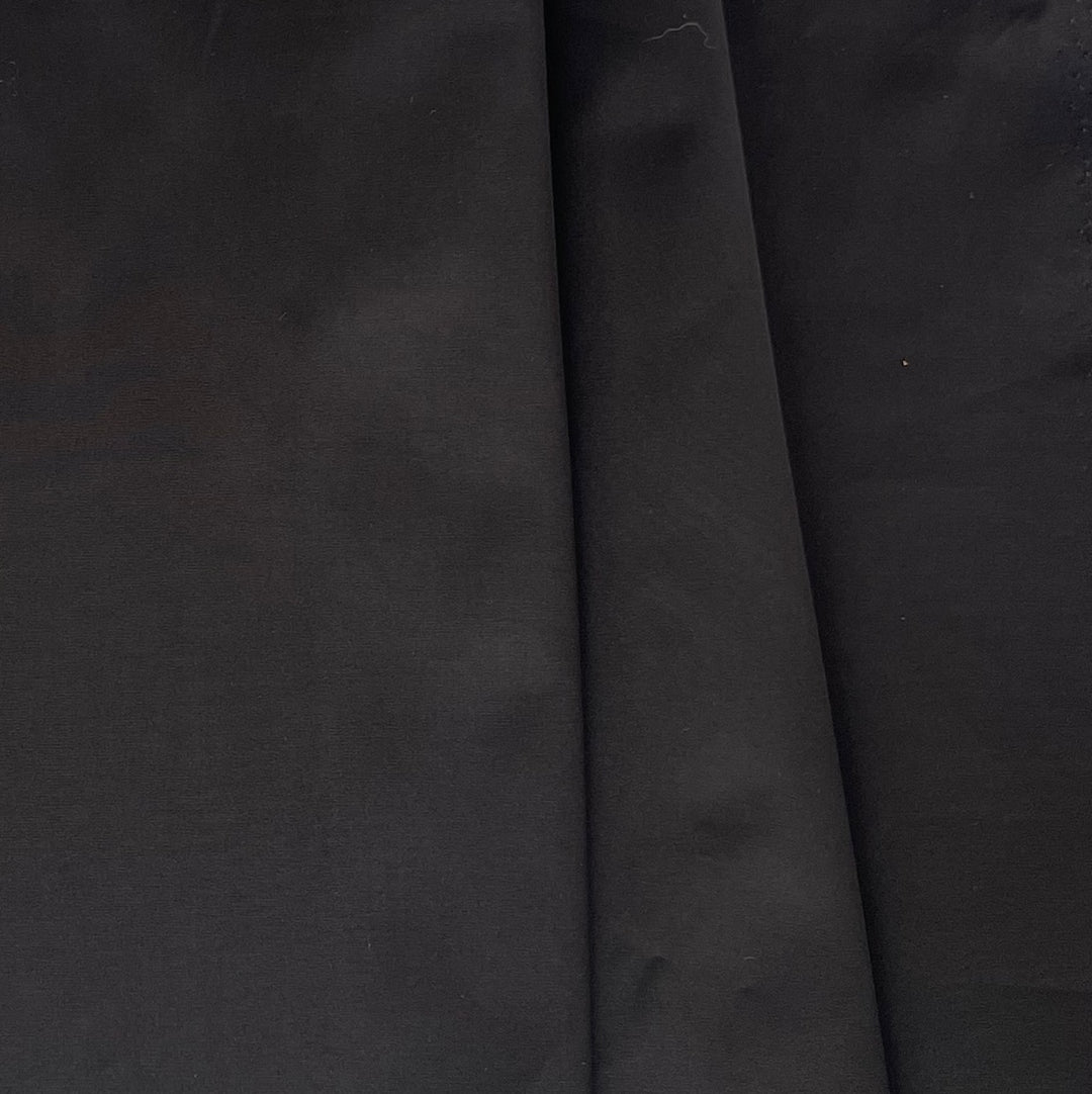Coal Black Crisp Cotton Poplin (Made in Italy)