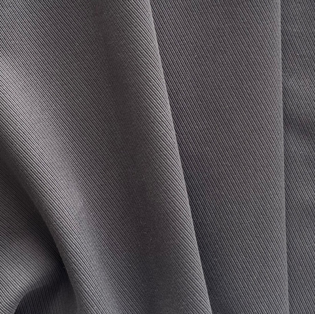 Loro Piana Mid-Weight Slate Grey Stretch Cotton Denim Twill (Made in Italy)