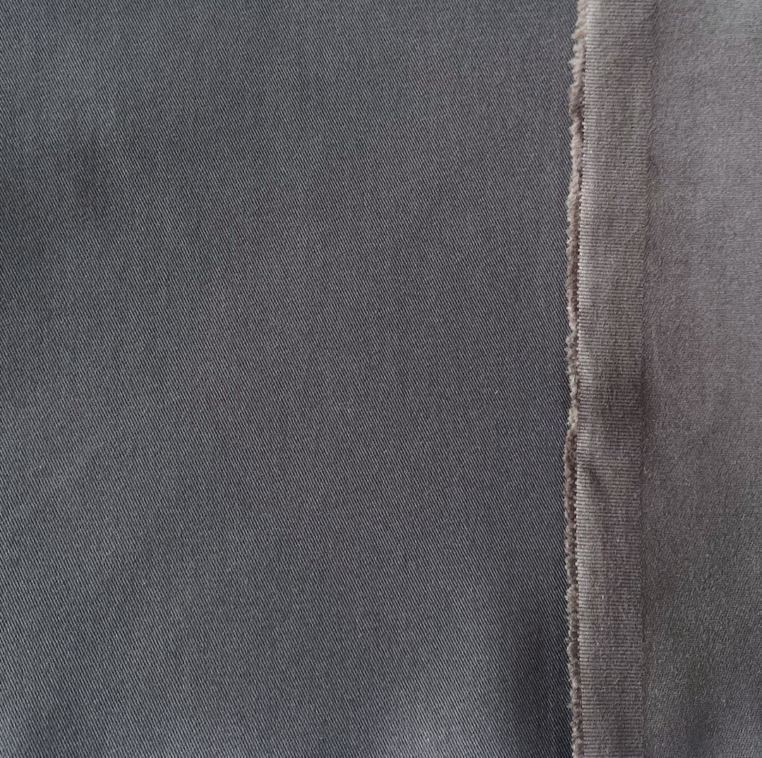 Luchino Visconti Mid-Weight Slate Stretch Cotton Twill (Made in Italy)