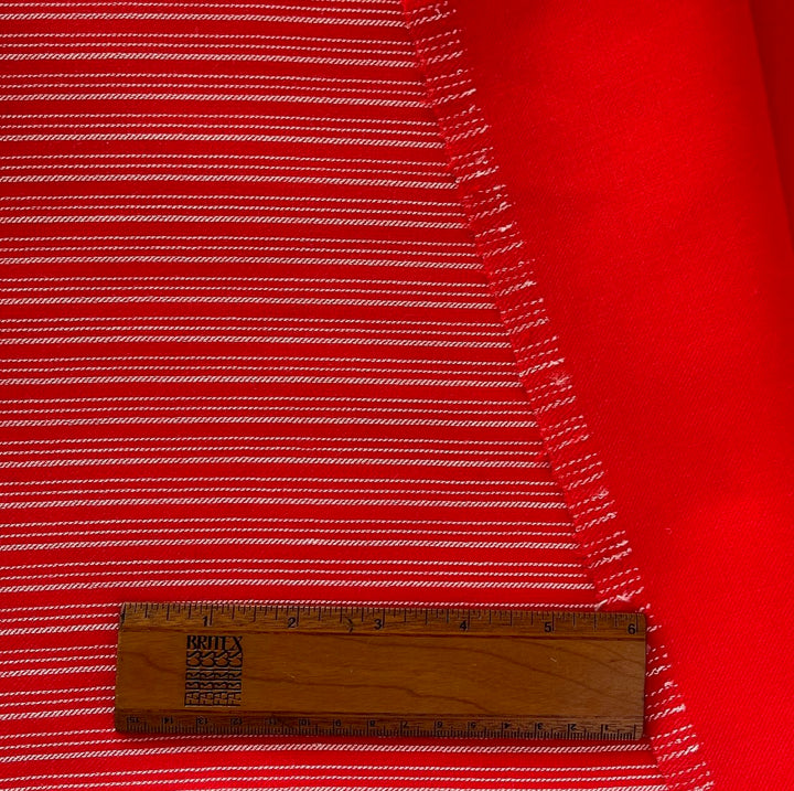 Vintage Bill Blass Striped Maraschino Reversible Double-Faced Wool Coating (Made in Italy)