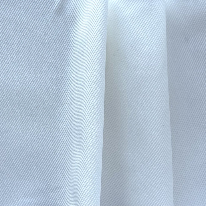 High-End Daisy White Stretch Cotton Twill Suiting (Made in Italy)