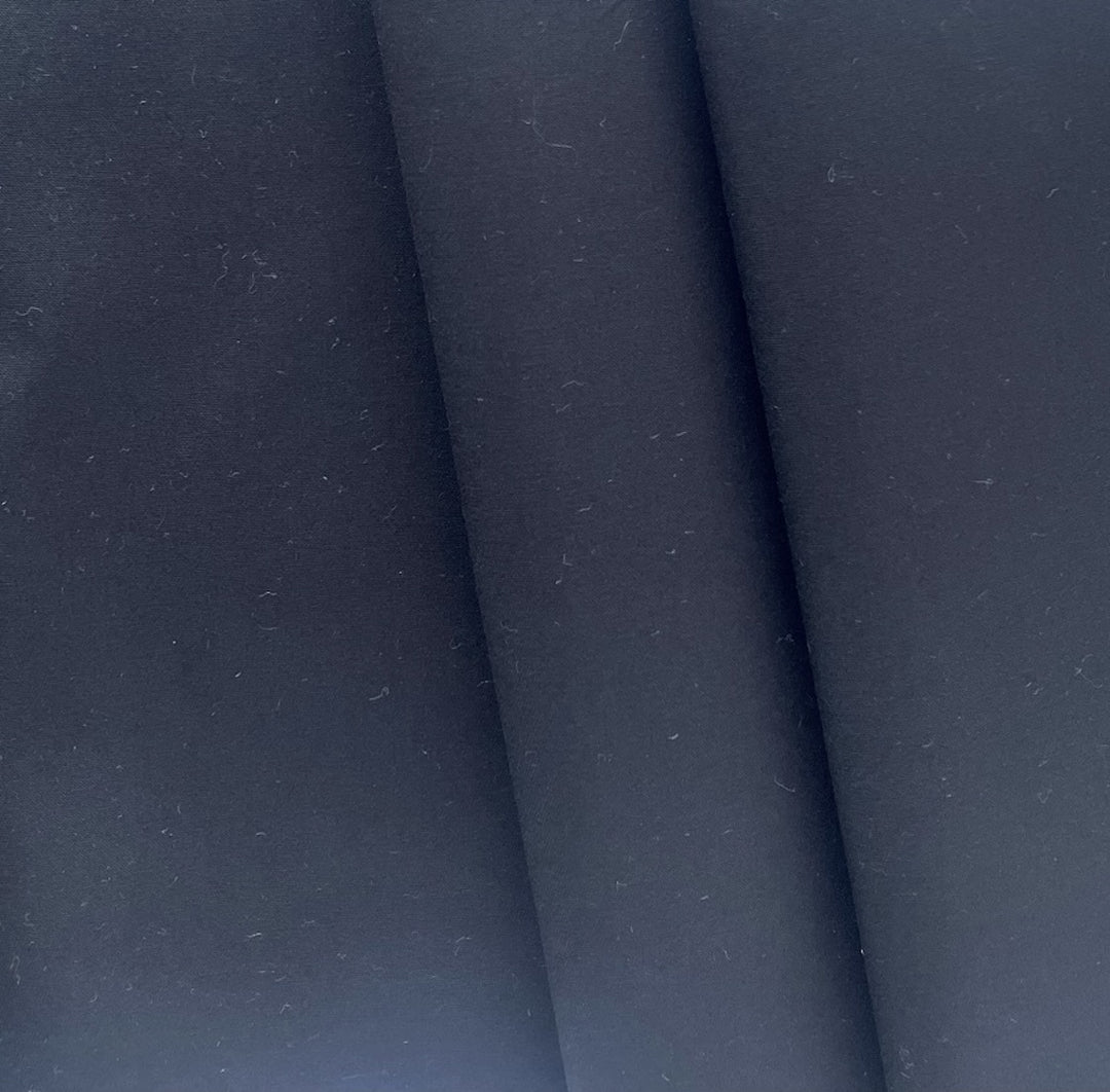 Lighter-Weight Raven Black Soft Cotton Twill (Made in Italy)