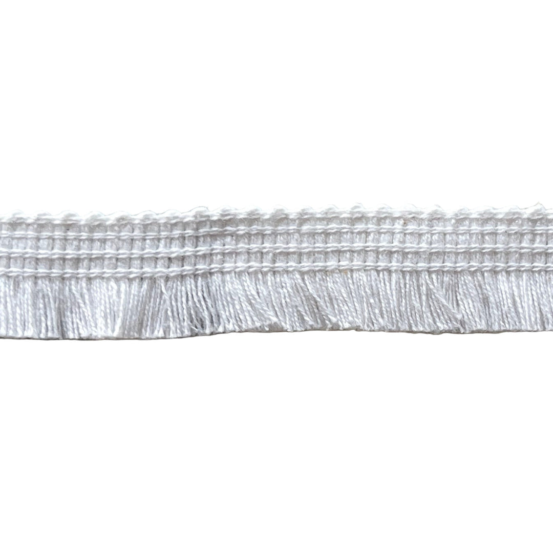 5/8" White Cotton Fringed Piping Trim (Made in Italy)