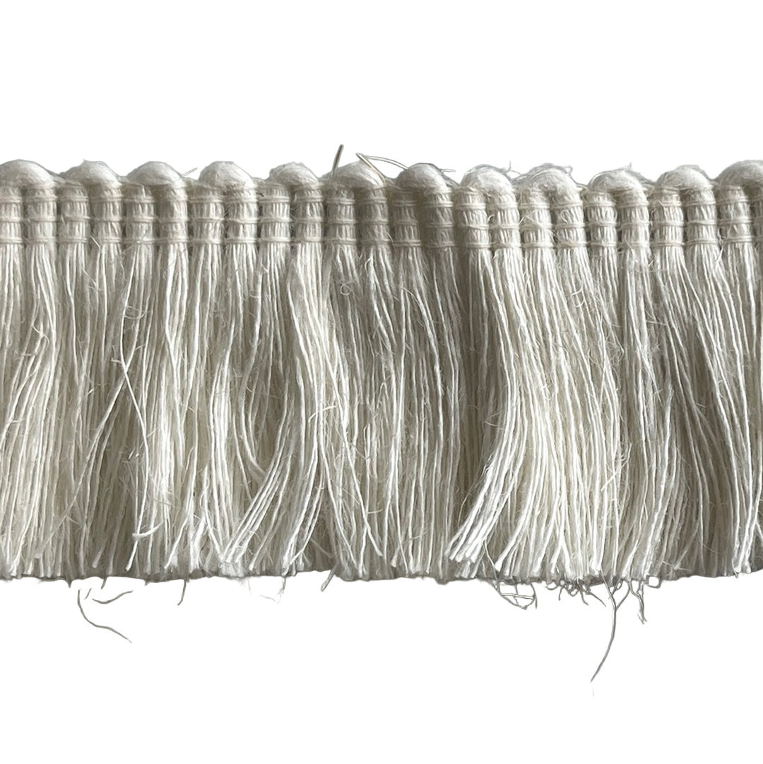 2" Natural Linen Fringed Piping Trim (Made in Belgium)