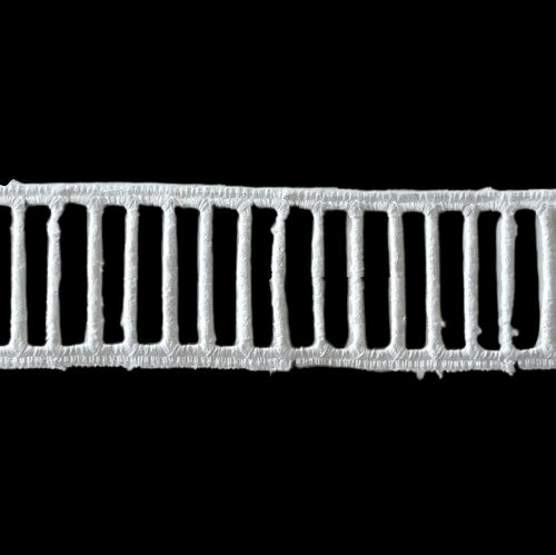 7/8" Faggoted Cloud White Cotton Eyelet Trim (Made in Switzerland)
