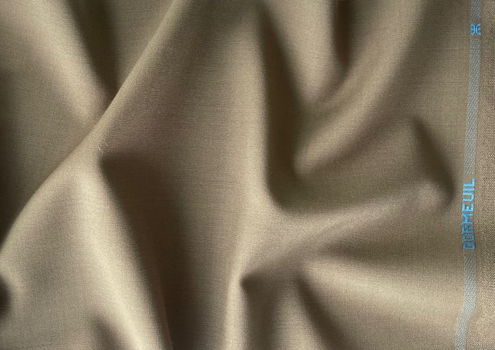 Dormeuil Lighter-Weight Khaki Selvedged Super 90s Wool Suiting (Made in England)