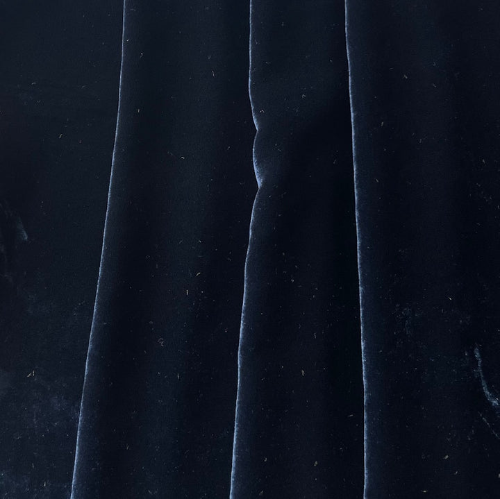 Midnight Navy Silk & Rayon Blend Velvet