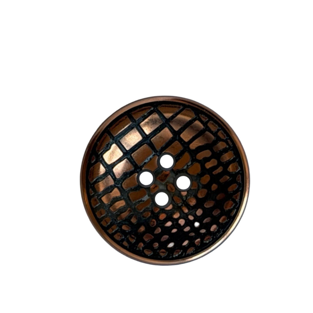 1 1/2" Copper Snakeskin 4-Hole Plastic Button (Made in Italy)