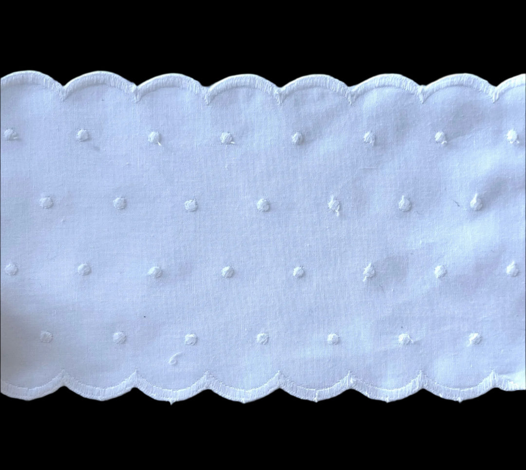 4 7/8" Swiss Dots Cotton Eyelet Trim (Made in Switzerland)