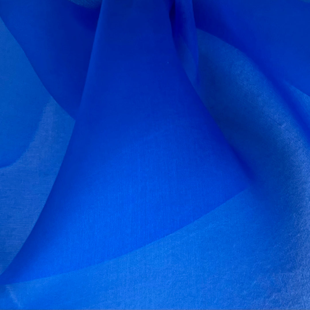 Semi-Sheer Sapphire Silk Organza (Made in Italy)