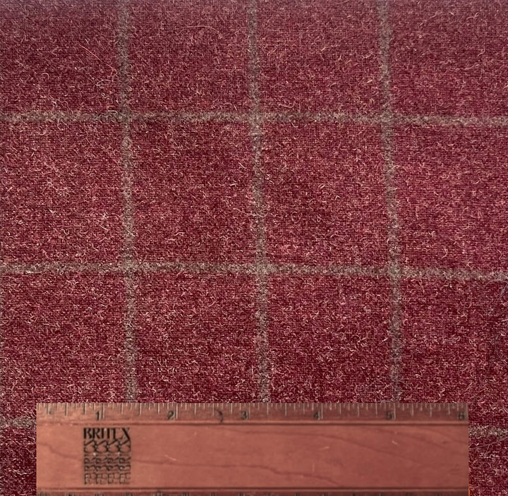 Zegna Brick & Mushroom Windowpane Check Wool/Cashmere Jacketing (Made in Italy)