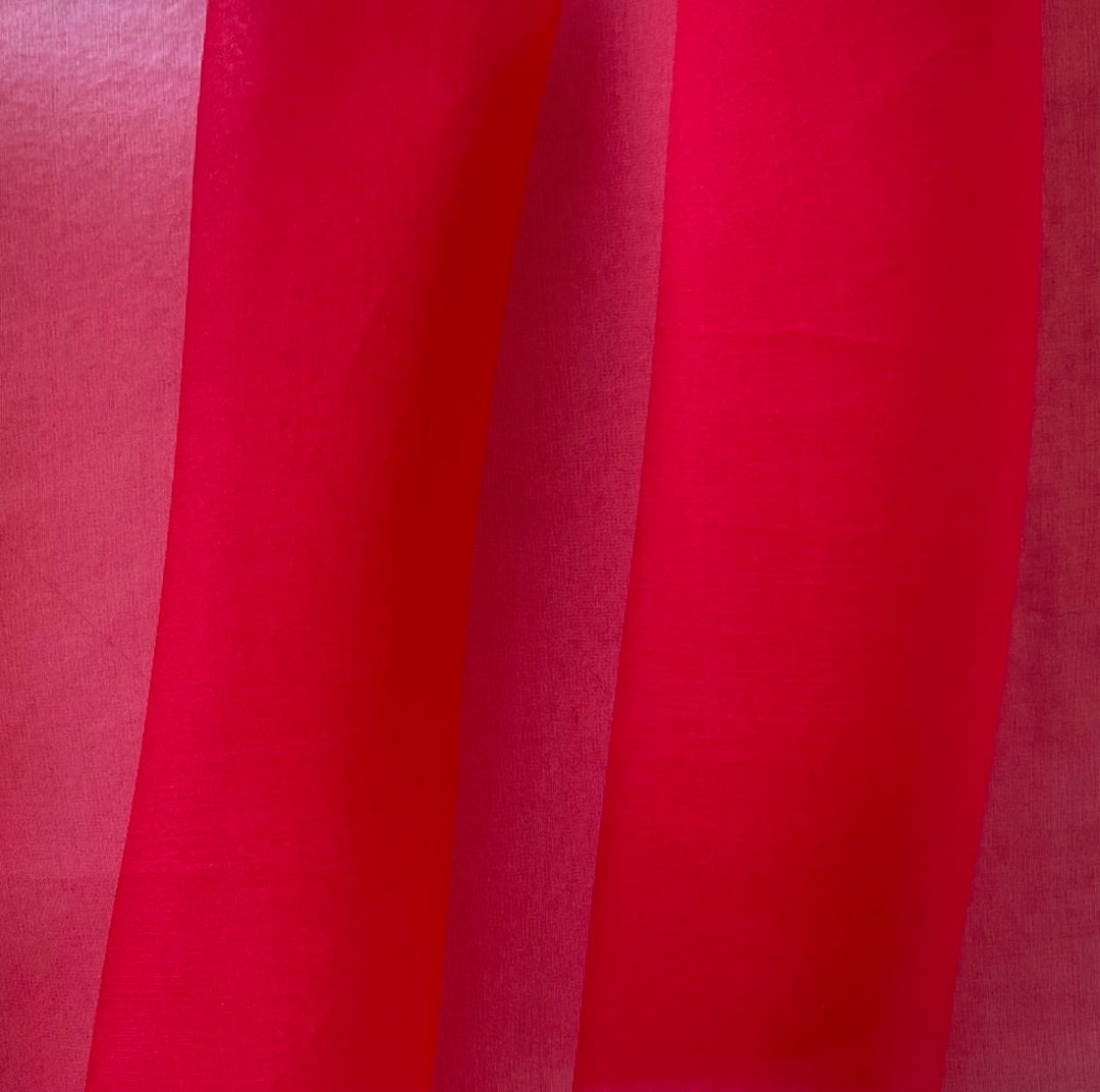 Semi-Sheer Maraschino Red Silk Organza (Made in Italy)