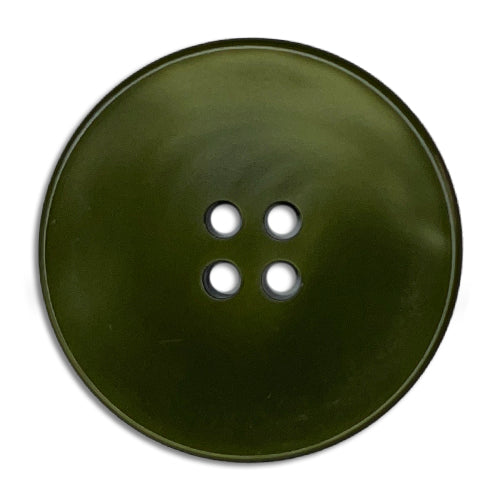Flat Mossy Olive Green 4-Hole Plastic Button (Made in Italy)