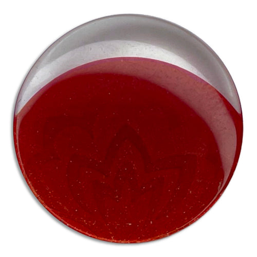 Lotus Cherry & Clear Plastic Button (Made in Italy)